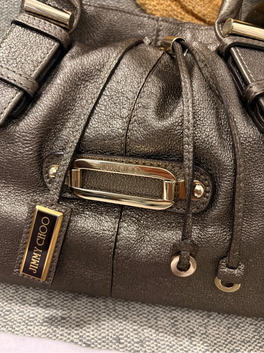 Jimmy Choo Ramona shoulder bag - Metallic Bronze Leather